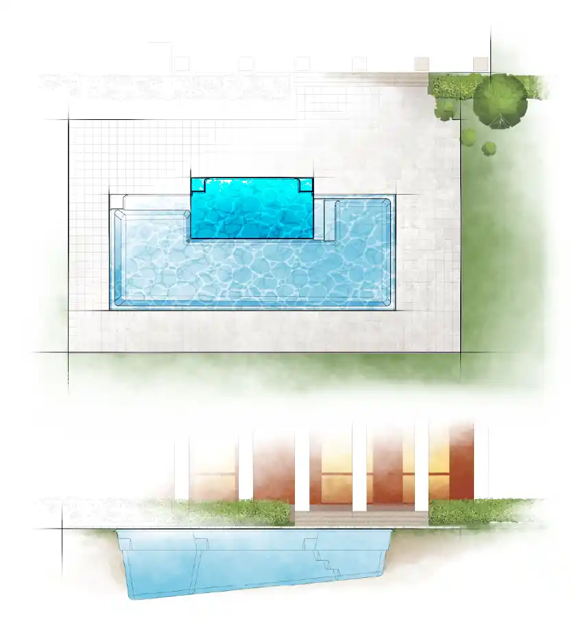 The Dynasty pool model by Aviva: Architectural drawing and key features
