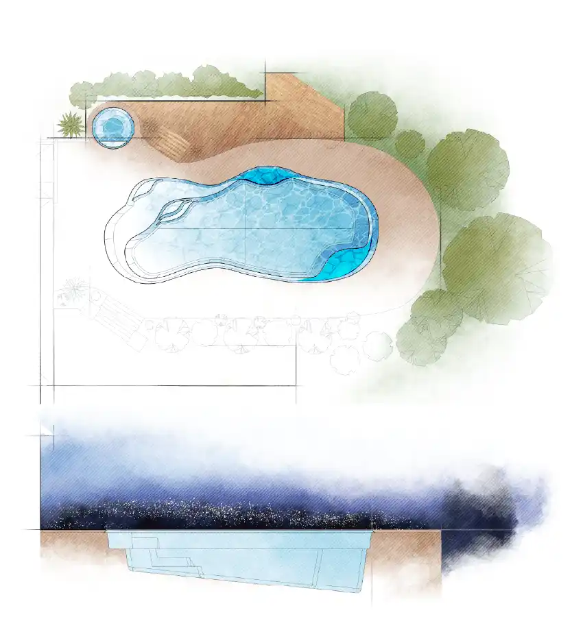 The Eden pool model by Aviva: Architectural drawing and key features