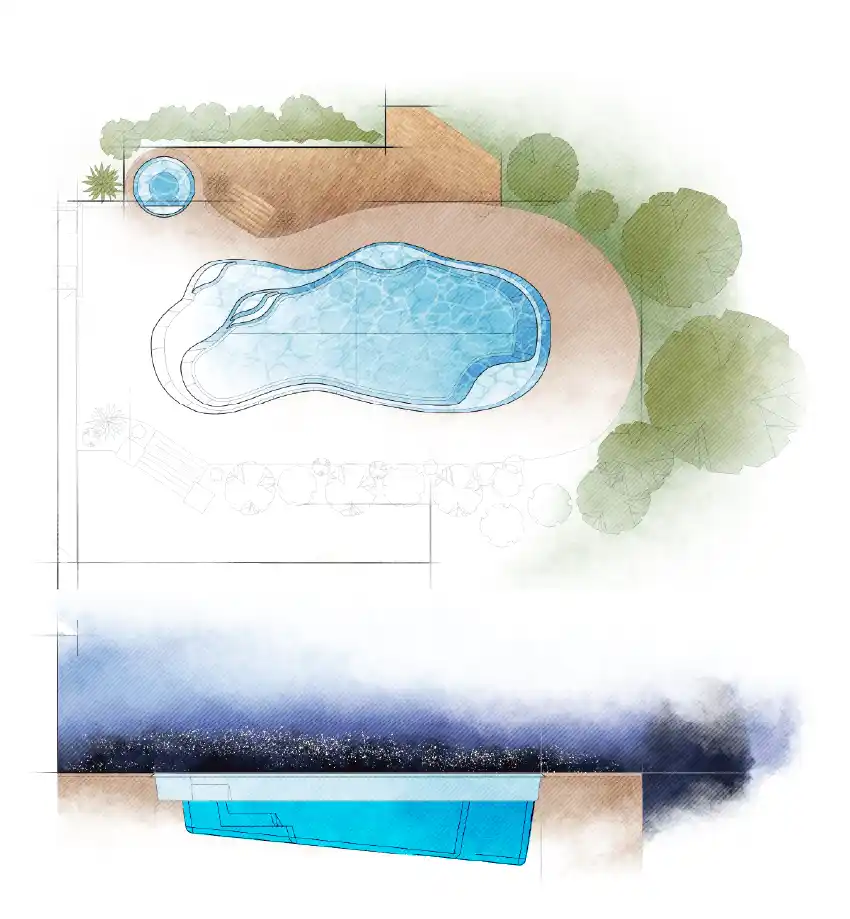 The Eden pool model by Aviva: Architectural drawing and key features